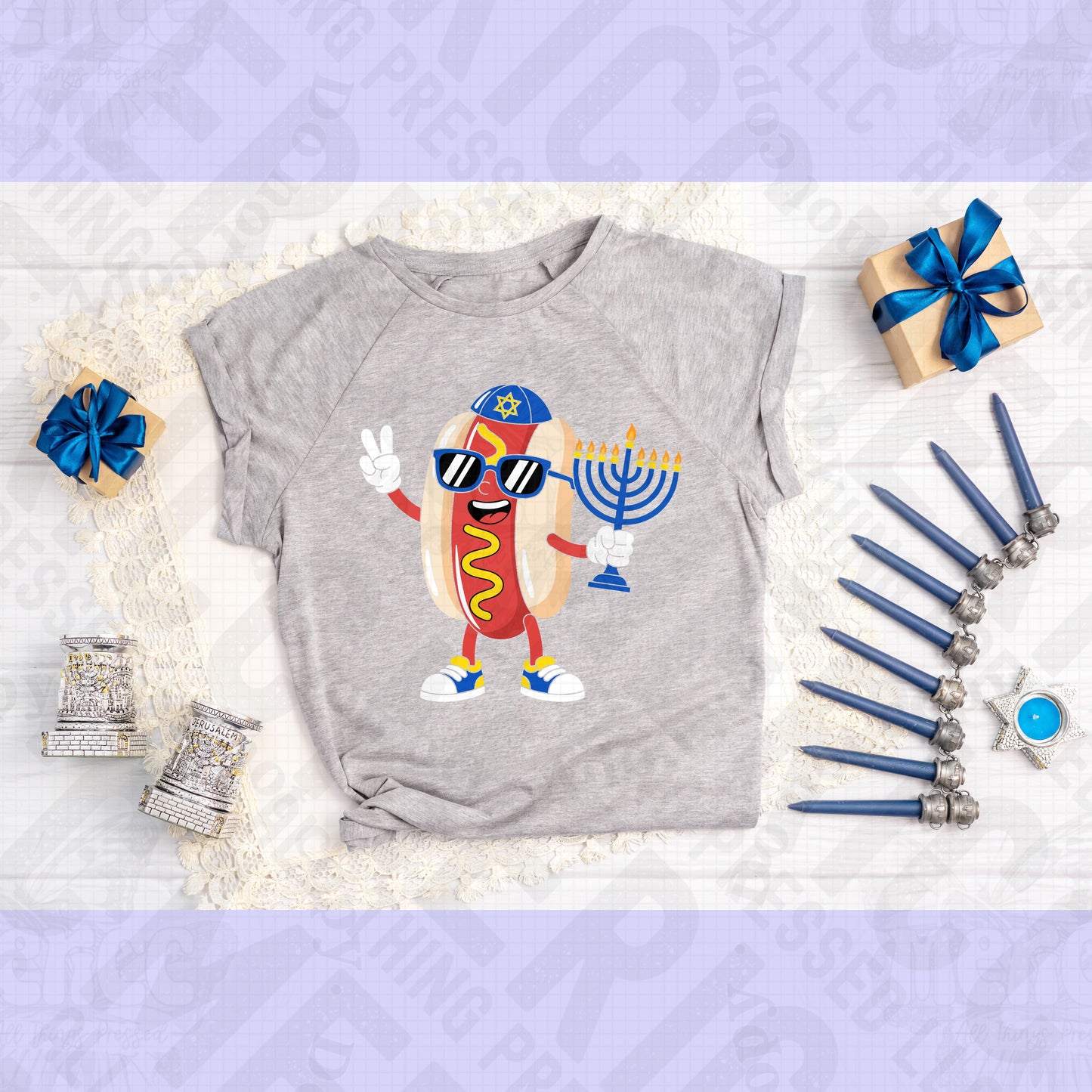 Hanukkah Hotdog DTF