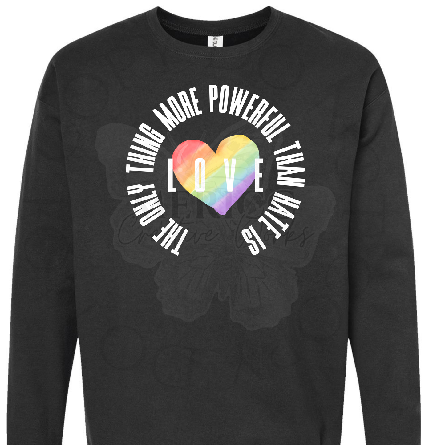 The Only Thing More Powerful Than Hate is Love - White Text