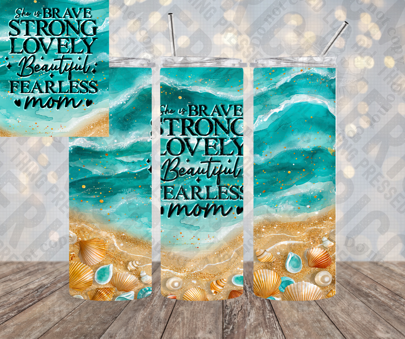 20oz | 30oz She Is Brave, Strong, Lovely, Beautiful, Fearless đ¤Momđ¤ Beach Tumbler 0037