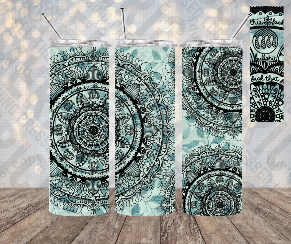 20oz | 30oz Green Curse Mandala Tumbler 0055