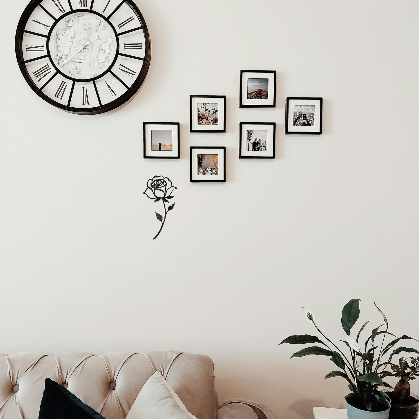 12" Black Rose - Wall Hanging