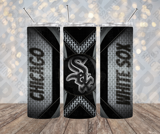 20oz | 30oz Chicago Black/White Metallic Tumbler 0040