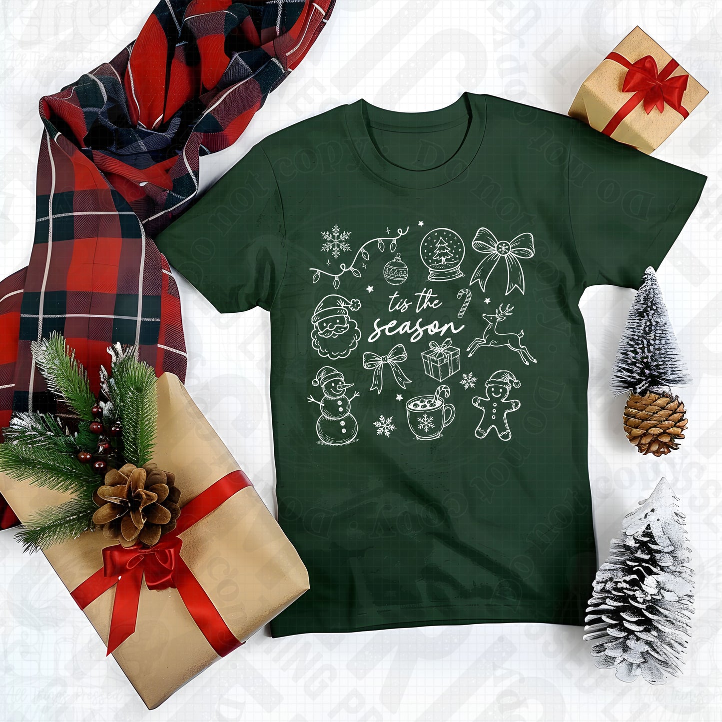 Tis the Season White DTF
