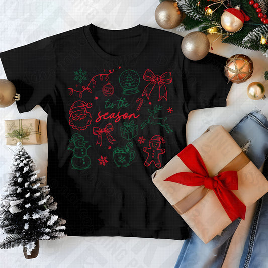 Tis the Season Red and Green DTF