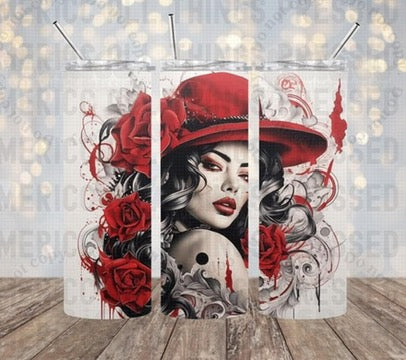 Girl in Red Tumbler