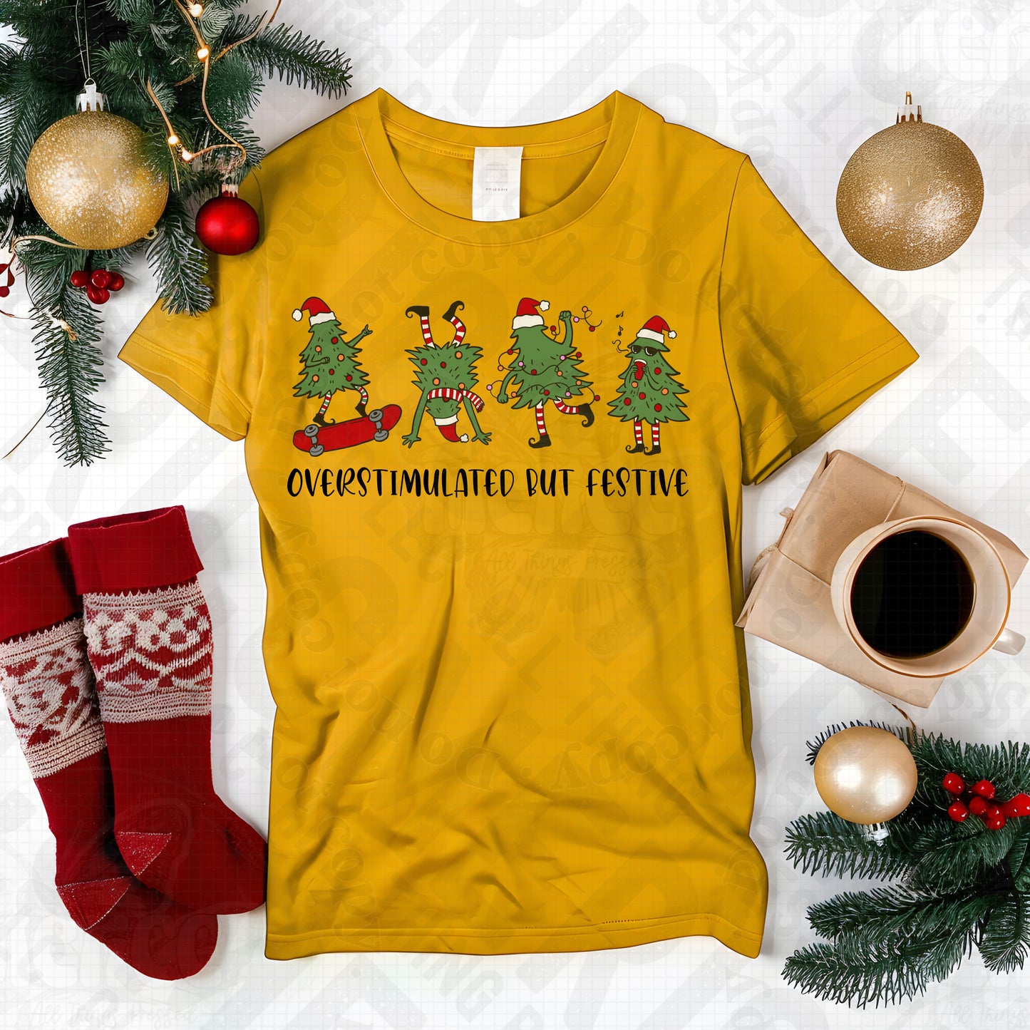 Overstimulated but Festive DTF