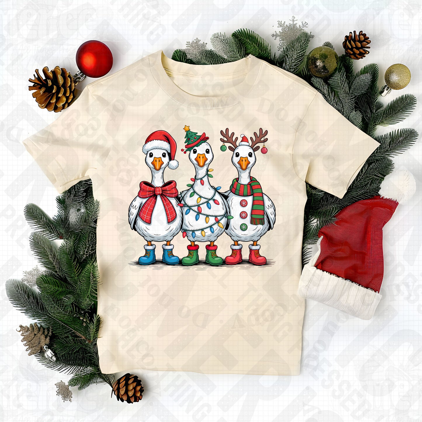 Christmas Geese DTF