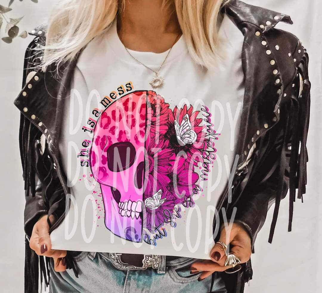 She is a mess but she is a masterpiece | Pink Skull