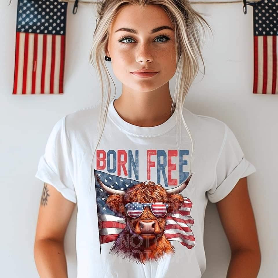 Born Free USA 🇺🇸 Cow Tee