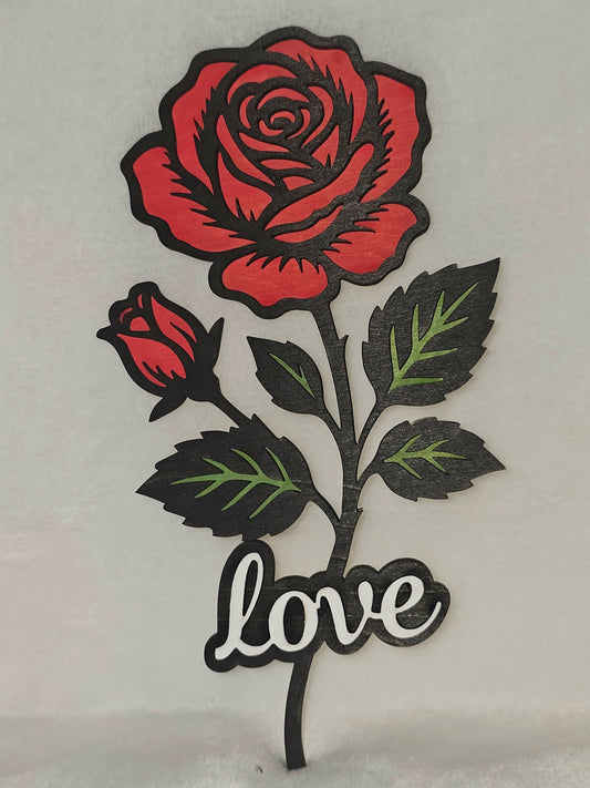 12" Red Rose - Wall Hanging