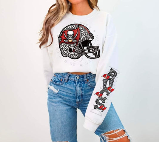 Faux Rhinestone Tampa Bay Football DTF FRONT ONLY