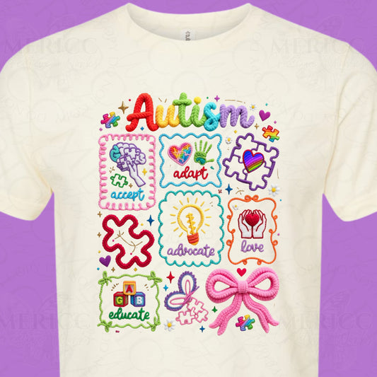Autism Faux Yarn DTF