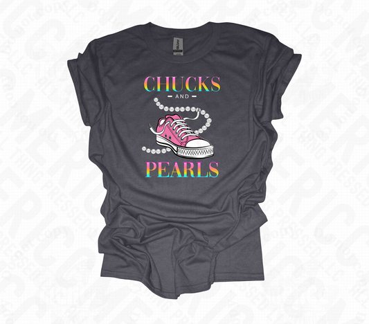 Chucks & Pearls Rainbow Tee