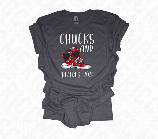 Chucks & Pearls Red Tee