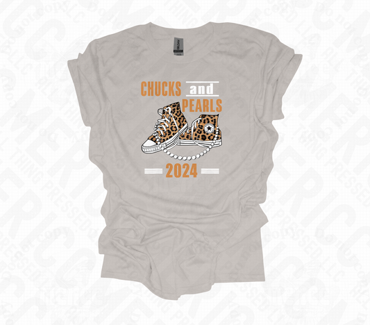 Chucks & Pearls Cheetah Tee