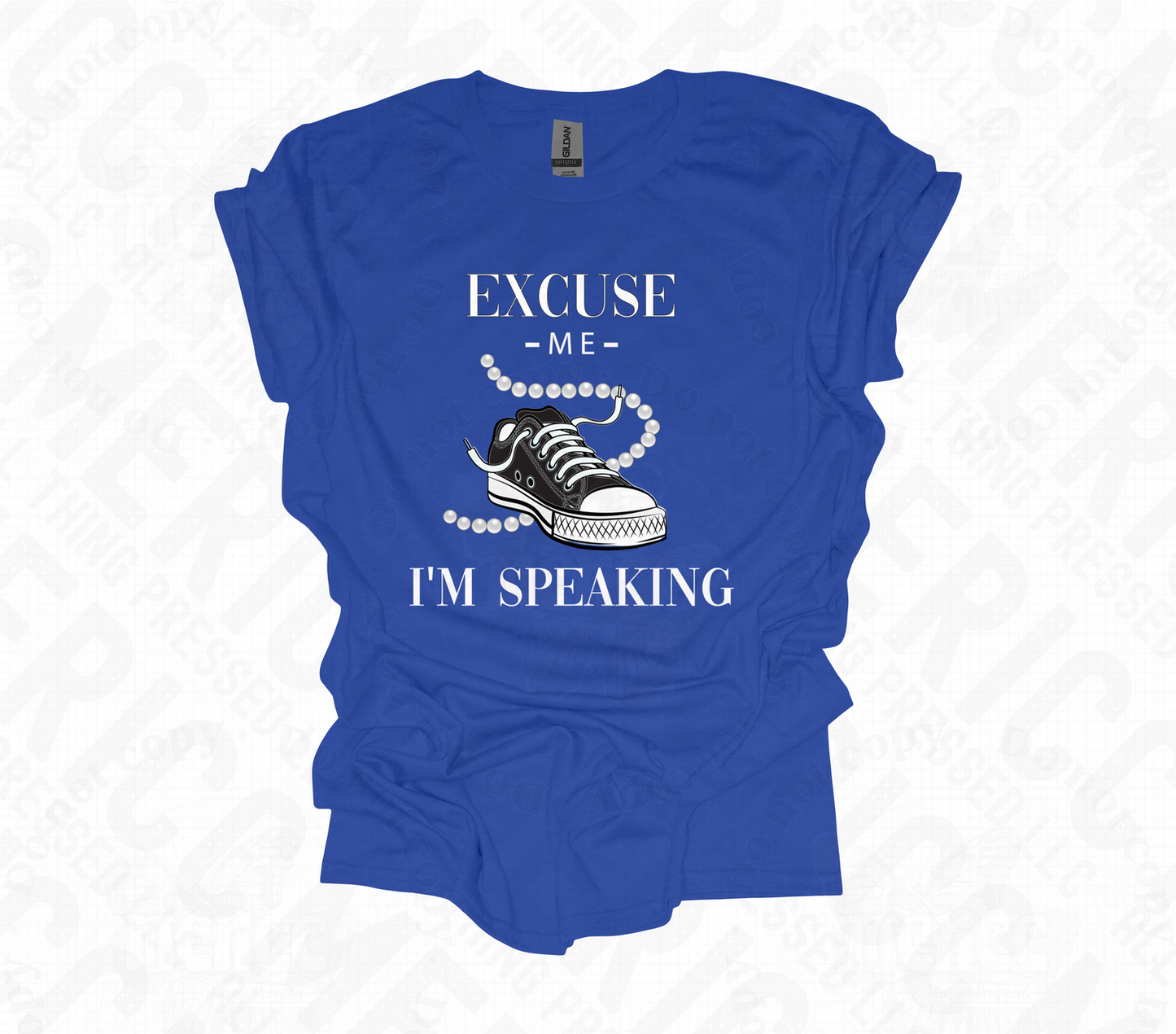 Excuse Me I'm Speaking Chucks & Pearls Tee