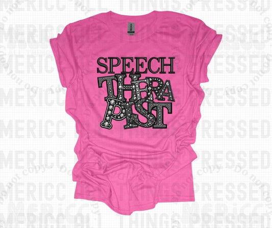 Speech Therapist Faux Diamonds DTF