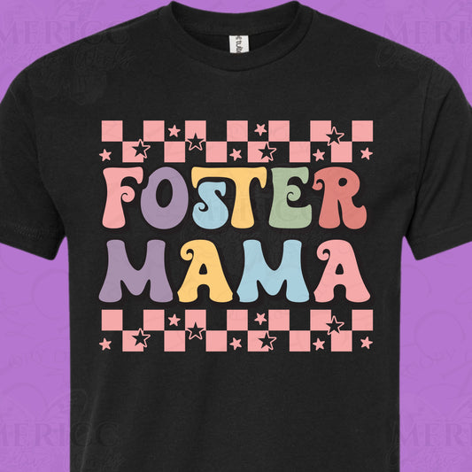 Foster Mama | Checkered Stars DTF
