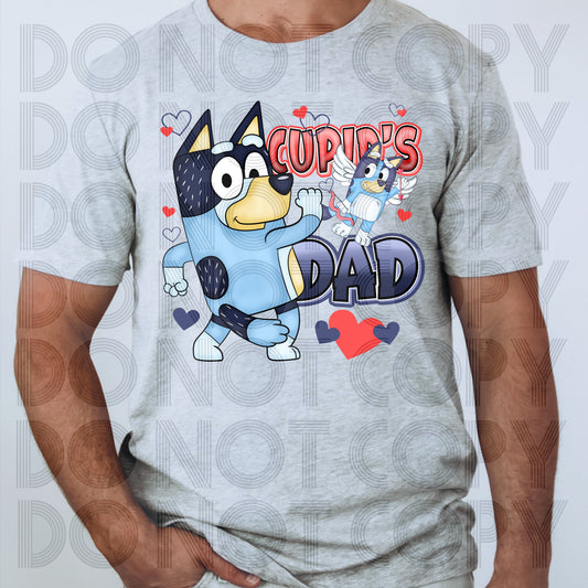 Cupids Dad Blue Dog DTF
