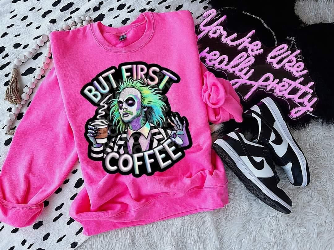 But First Coffee Say it 3x Tee