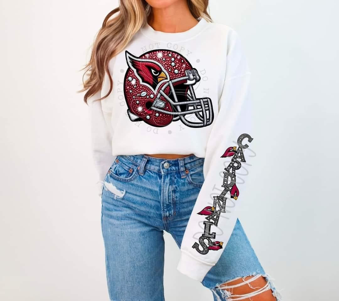 Faux Rhinestone Arizona Football DTF FRONT ONLY