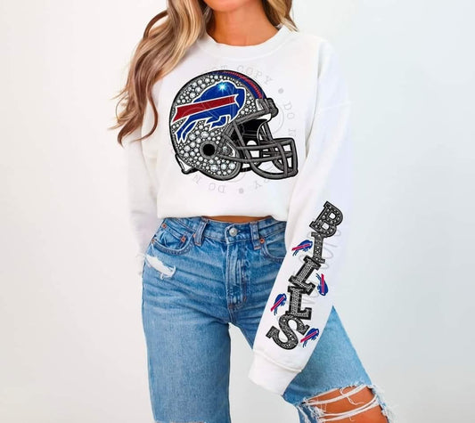 Faux Rhinestone Buffalo Football DTF FRONT ONLY