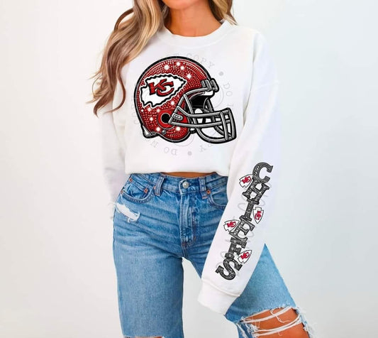 Faux Rhinestone Kansas City Football DTF FRONT ONLY