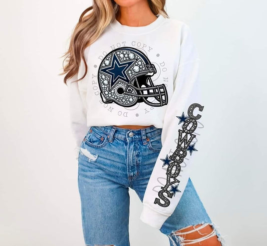 Faux Rhinestone Dallas Football Tee