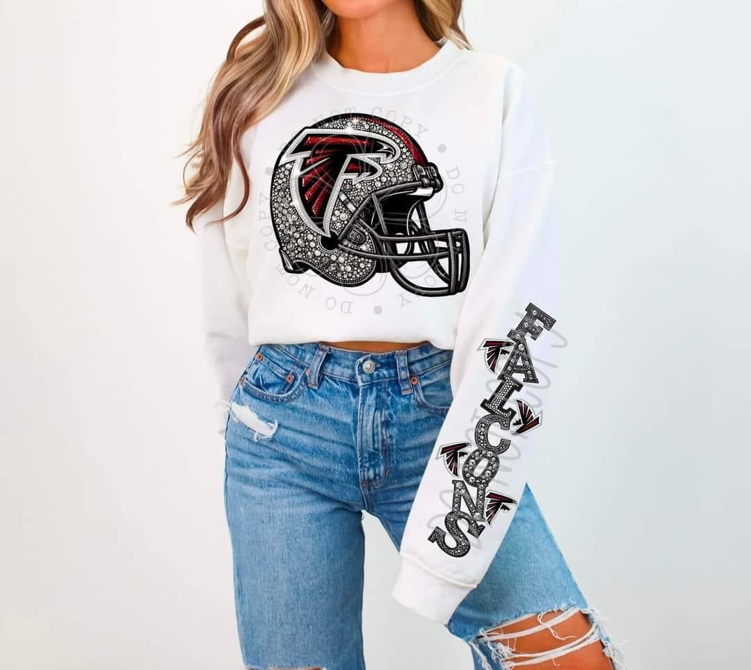 Faux Rhinestone Atlanta Football DTF FRONT ONLY