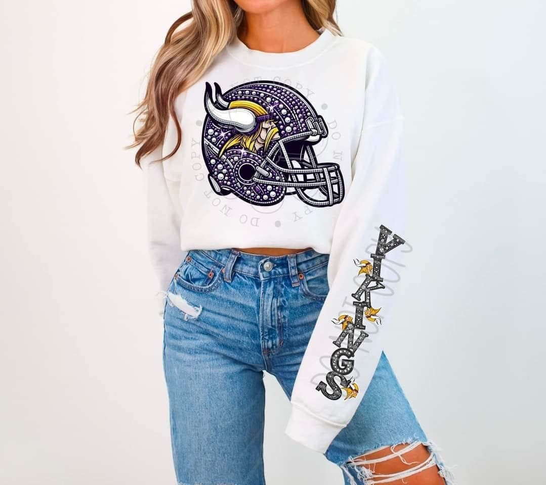 Faux Rhinestone Minnesota Football DTF FRONT ONLY