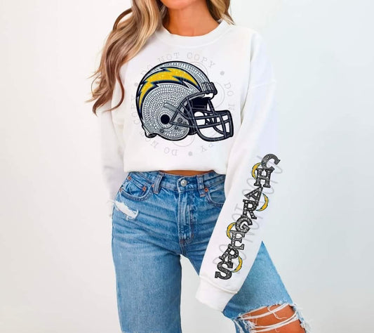 Faux Rhinestone Los Angeles Football C DTF FRONT ONLY