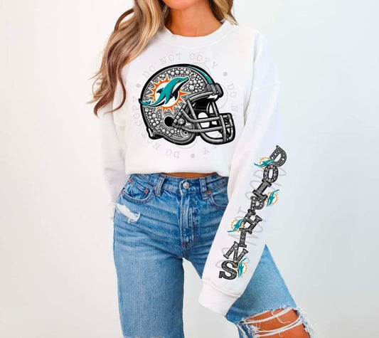 Faux Rhinestone Miami Football Tee