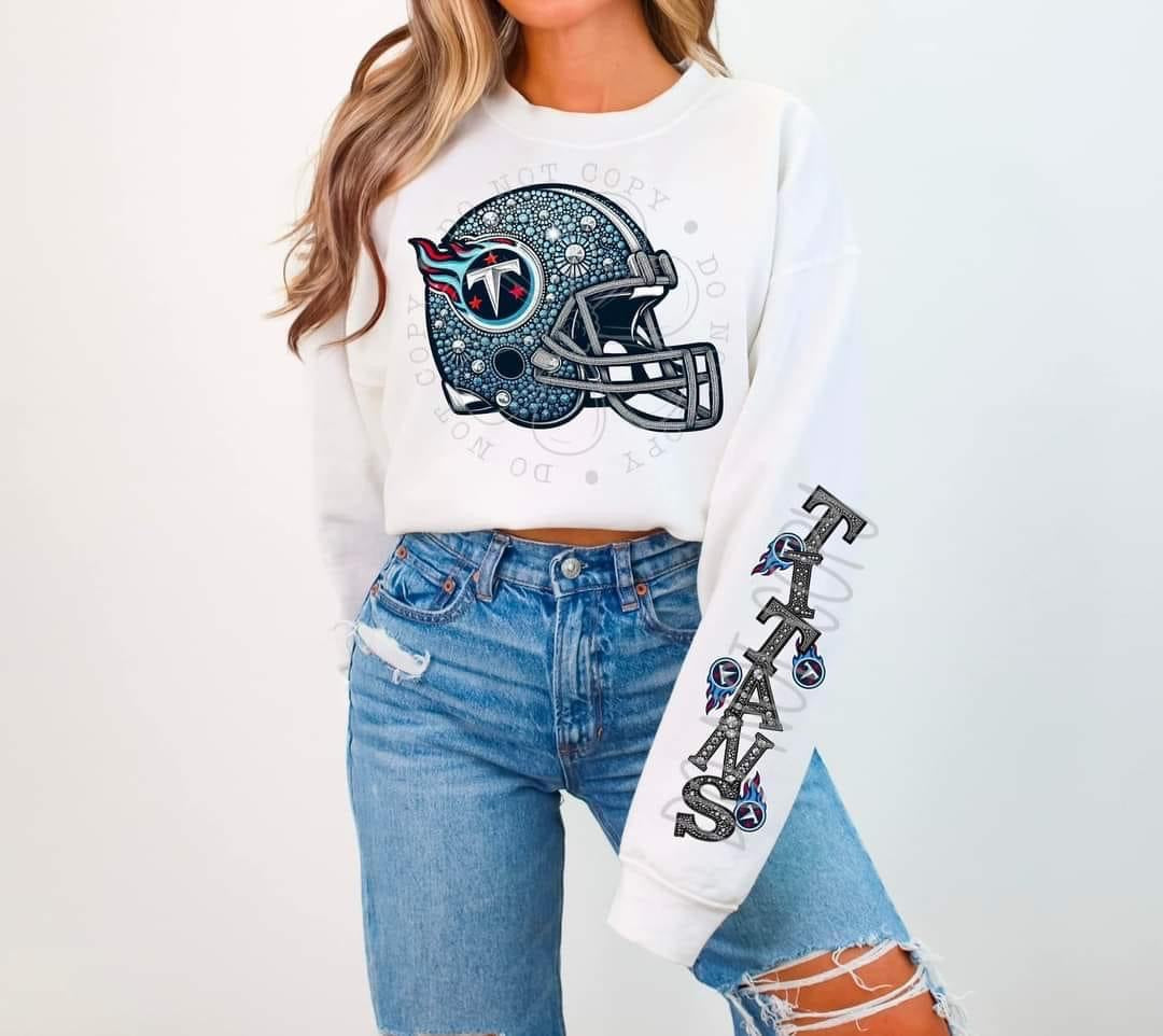 Faux Rhinestone Tennessee Football DTF FRONT ONLY