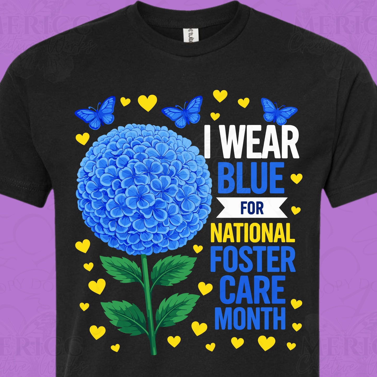 I Wear Blue for National Foster Care Month | Flowers DTF
