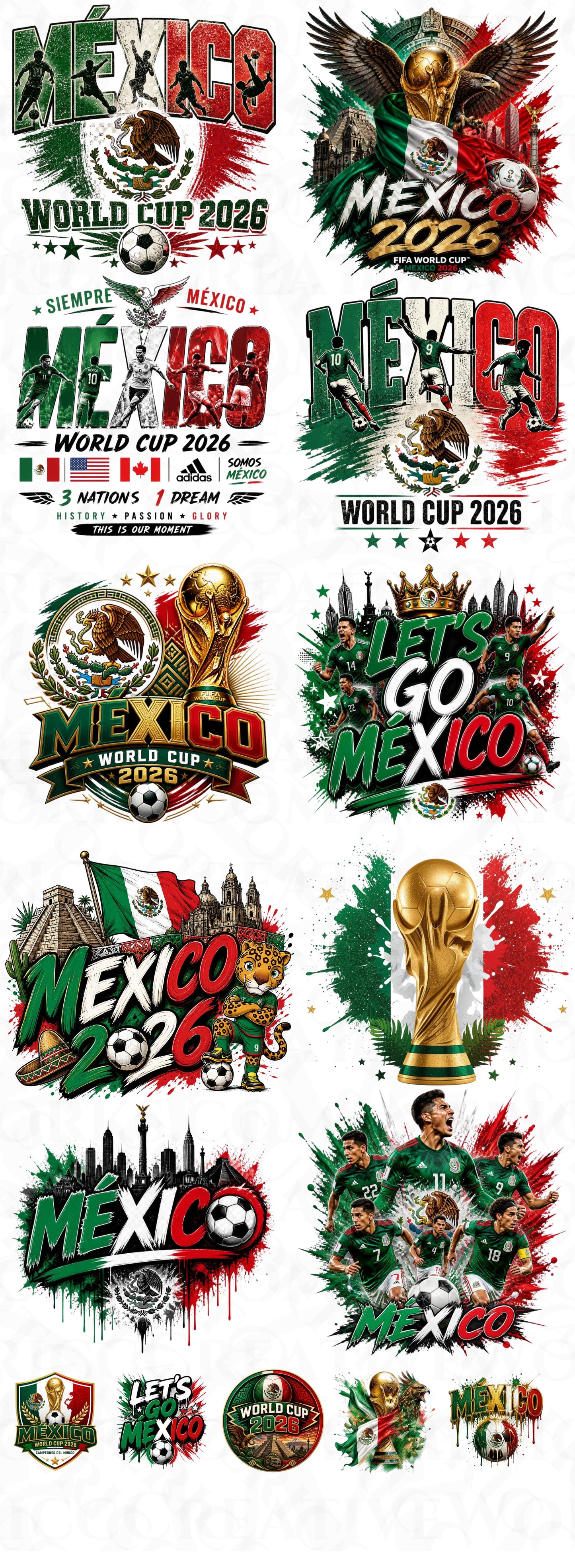Mexico Soccer 2026 Premade Gang Sheet 22" x 60"