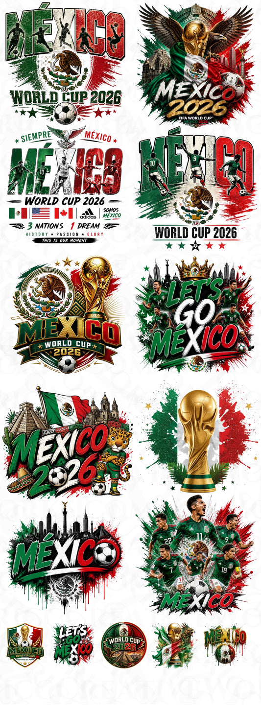 Mexico Soccer 2026 Premade Gang Sheet 22" x 60"