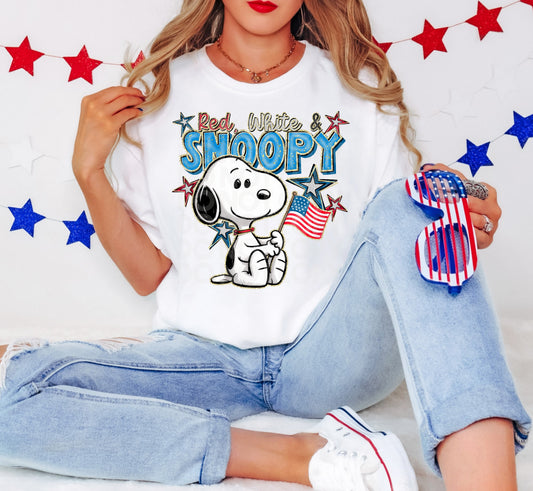 Red White & Snoopy DTF