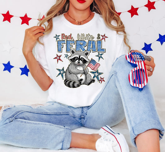 Red White & Feral DTF