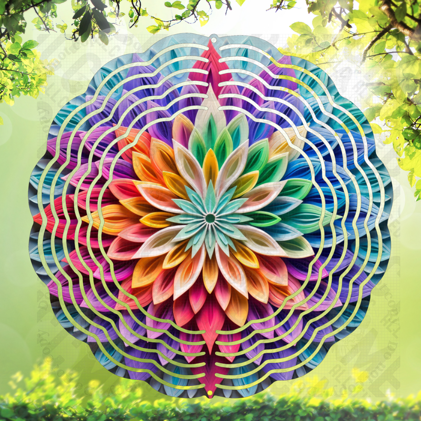 3-D Dahlia flower blossom -(Blue)