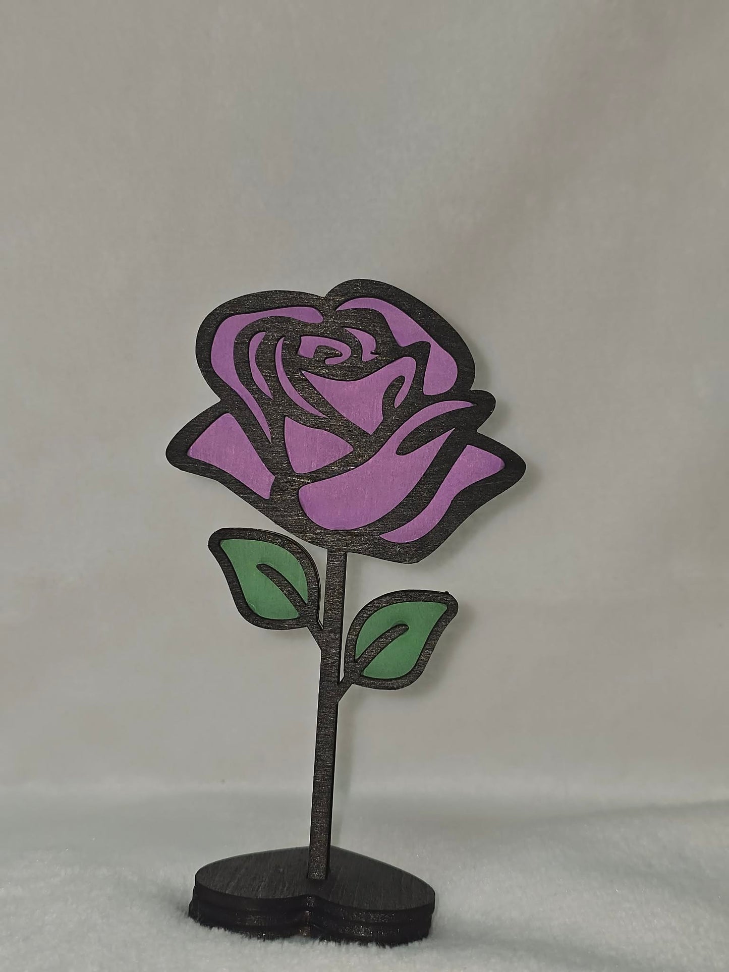 Double Sided Standing Wooden Rose