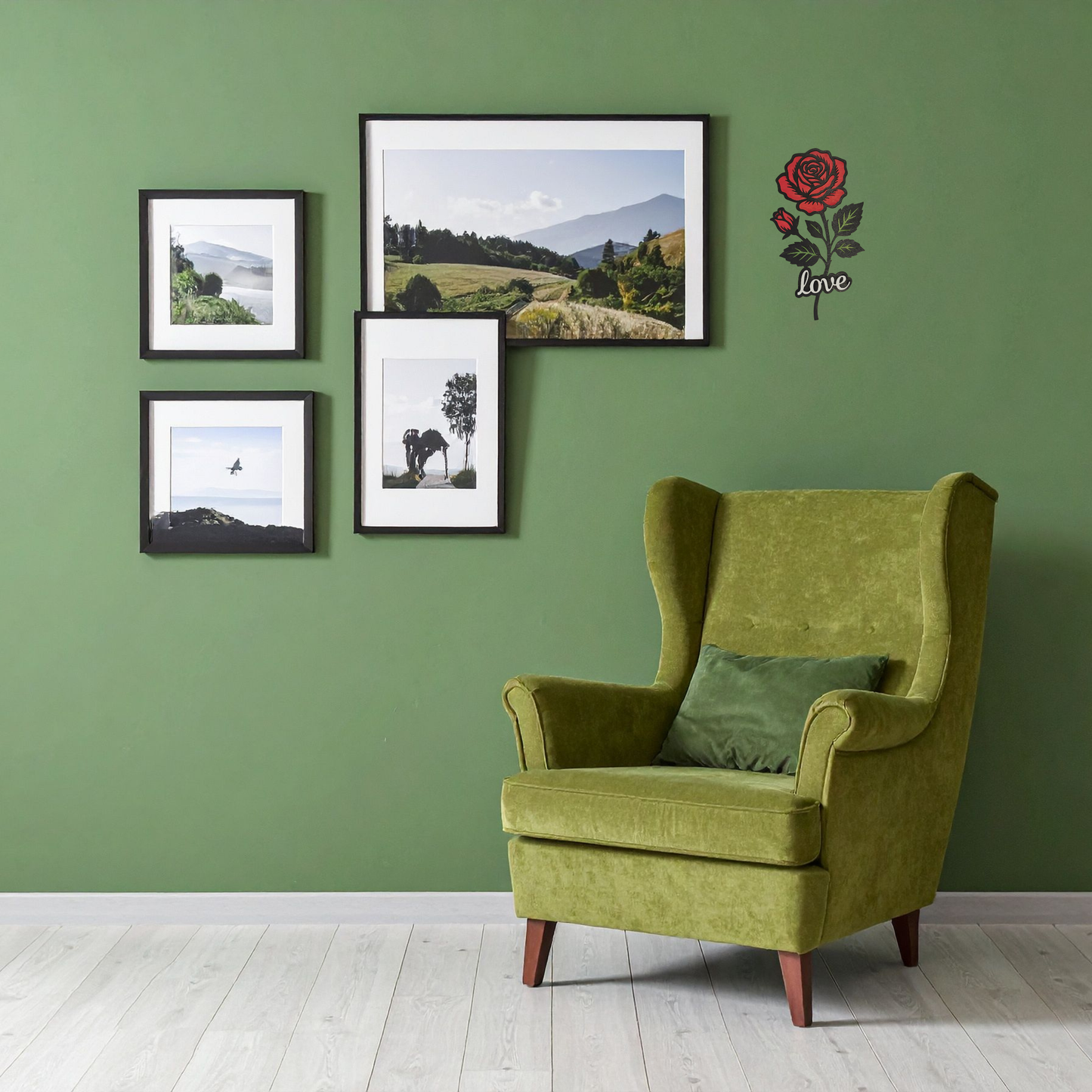 12" Red Rose - Wall Hanging