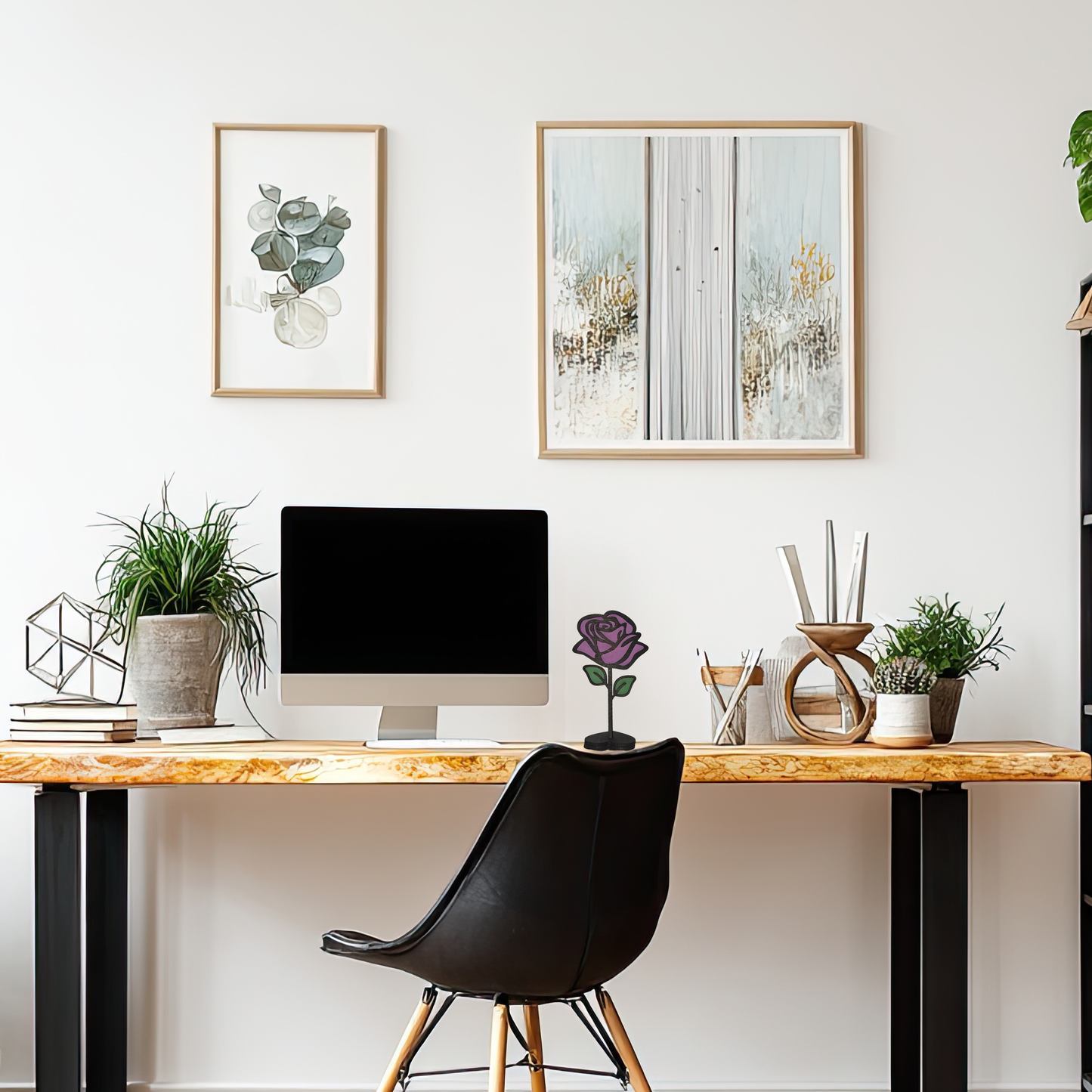 Double Sided Standing Wooden Rose